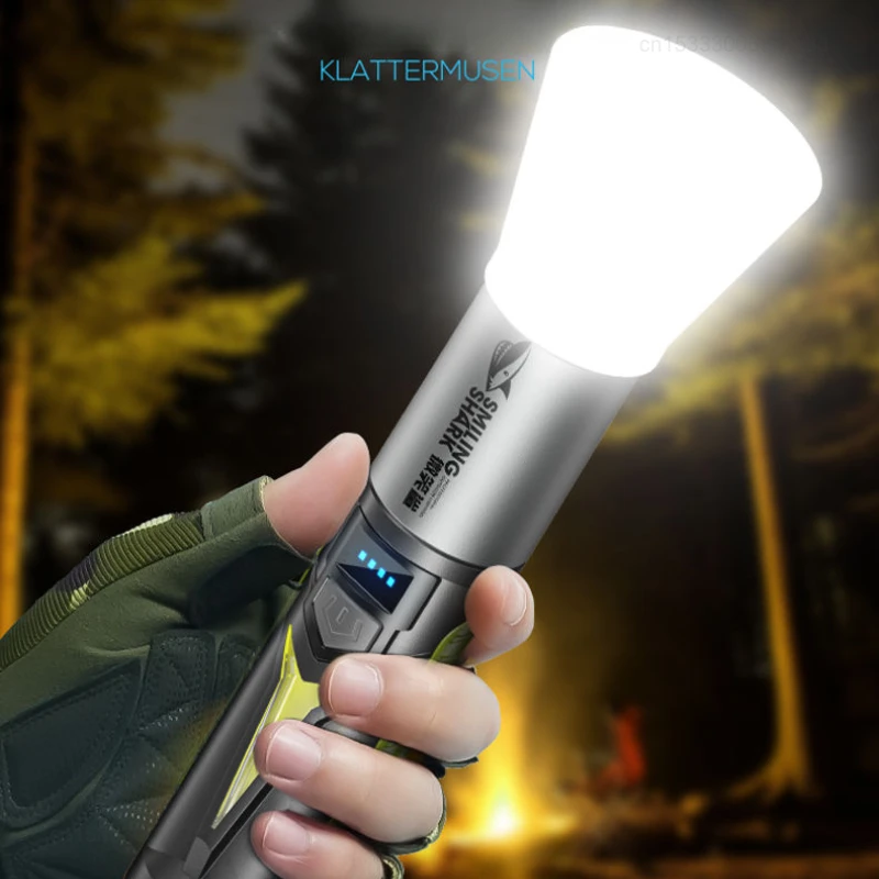 Xiaomi Super Bright LED Flashlight Torch Light with Hook Camping Light USB Rechargeable Zoomable Outdoor Waterproof Flashlight