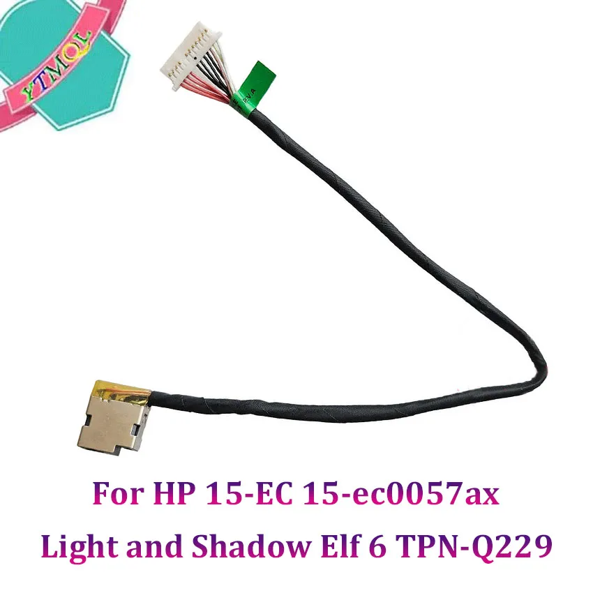 1Pcs Portatil Dc Power Jack Cabo Conector Para For HP 15-EC 15-ec0057ax Light and Shadow Elf 6 TPN-Q229