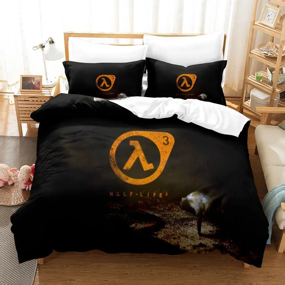 

New Game Half-Life Bedding Set Single Twin Full Queen King Size Bed Set Adult Kid Bedroom Duvet cover Sets Anime Bed Sheet Set
