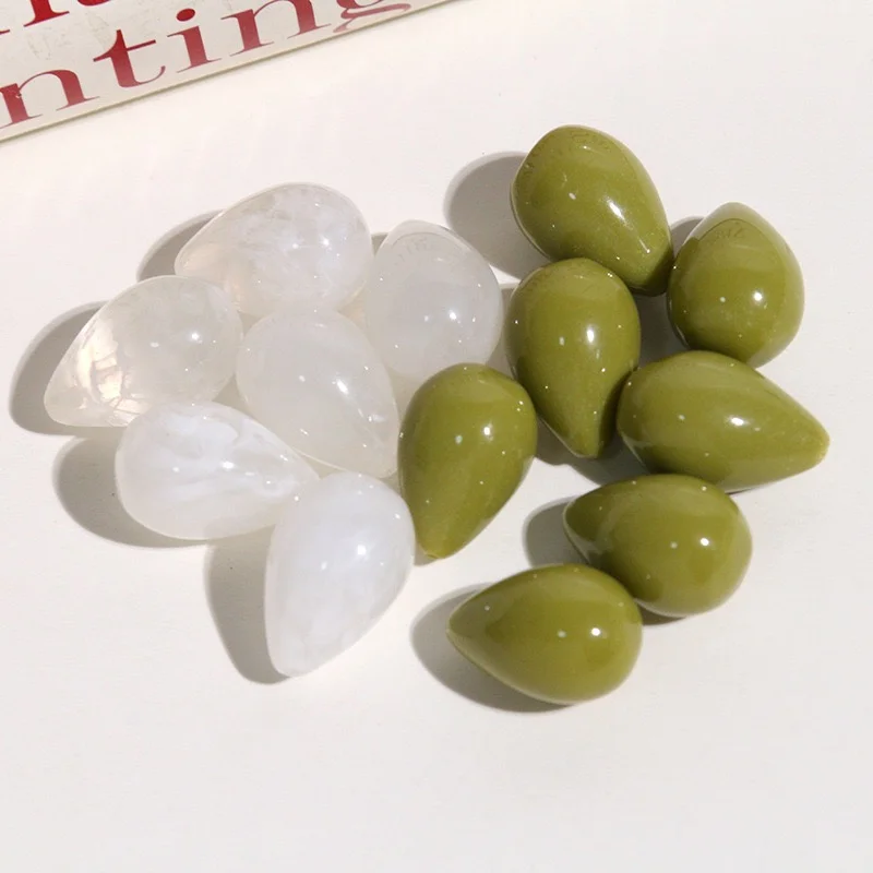 

Новое поступление, 50 шт./лот, цветной принт, геометрическая форма капли воды, смоляные бусины с полуотверстиями, ювелирные изделия «сделай сам», аксессуары для волос, одежда