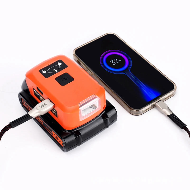 Imagem -03 - Luz de Trabalho Conduzida Adaptador de Bateria do Porto de Usb 12v dc para Preto & Decker 14.420v Li-ion Bateria Lanterna Iluminação de Emergência Lcs120