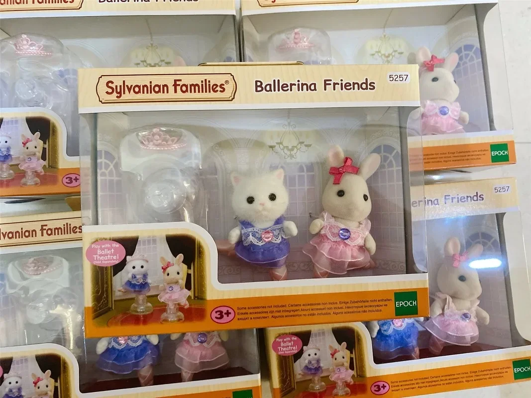 Sylvanian Families Action Figures Ternurines Figures Ballet Rabbit Persian Cat Figurine  Room Decoration Birthday Gift For Kids