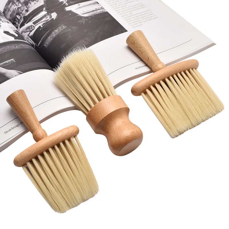 

Natural Beech Wood Handle Cleaning Brush Soft Bristles Dust Remover for Keyboard, Car Interior, Barbershop Home Use, Anti-static