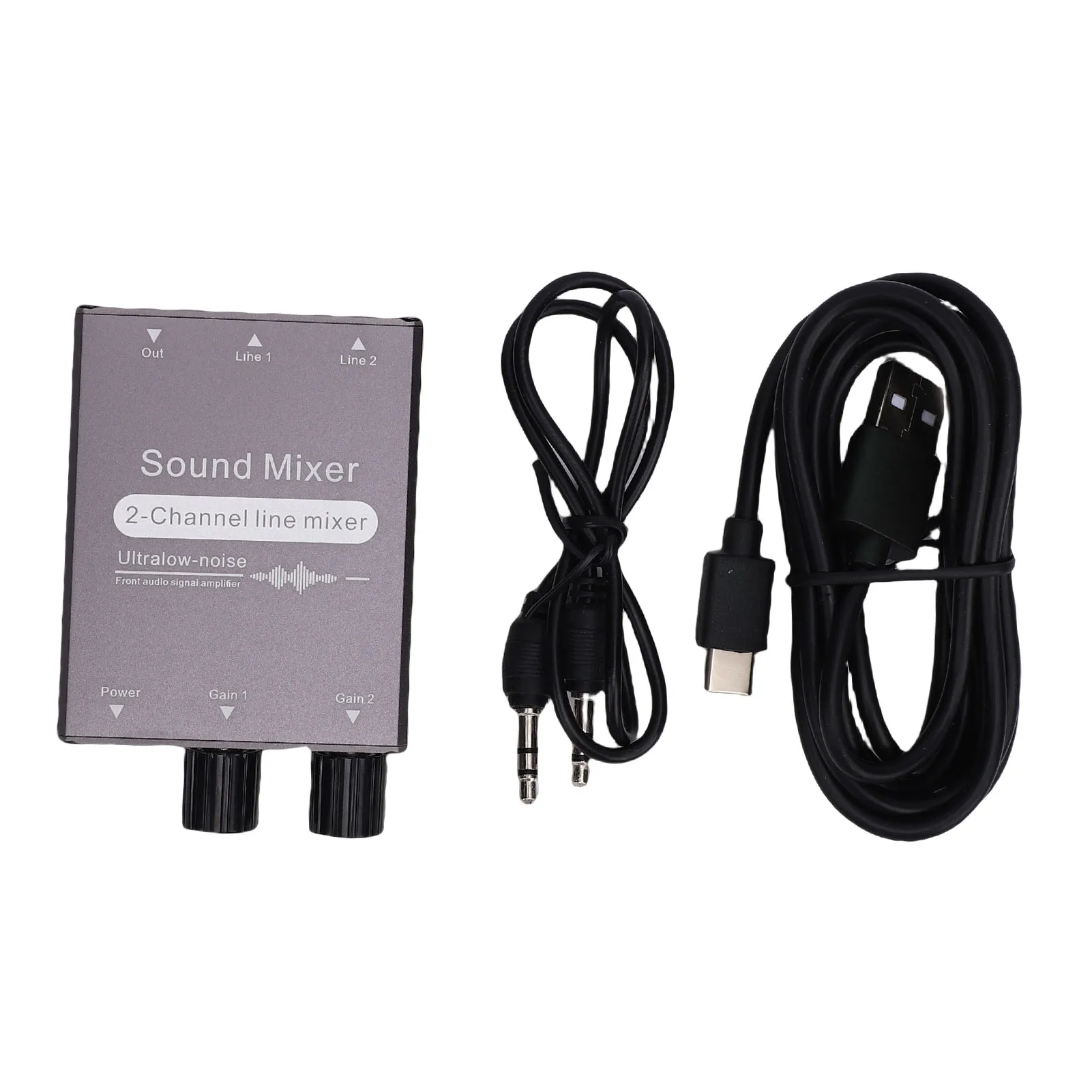 2 Way Sound Mixer 2 Channel Mixer 2 in 1 Out 3.5mm Sound Mixing Switcher with Dual Volume Control for Computers Headphones — product photo 1 of 1