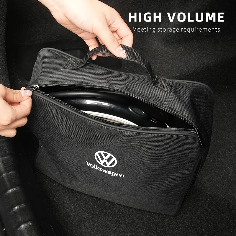 EV Car Charging Cable Storage Box Charger Cables Carry Bag Trunk Organizer For Volkswagen VW Scirocco Jetta Golf Passat Tiguan