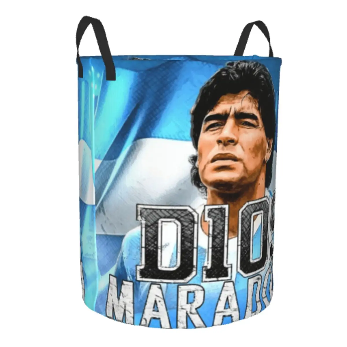 Custom Argentina 10 Soccer Star Legend Diego Maradona Laundry Hamper Large Storage Basket Girls Boys Toy Organizer