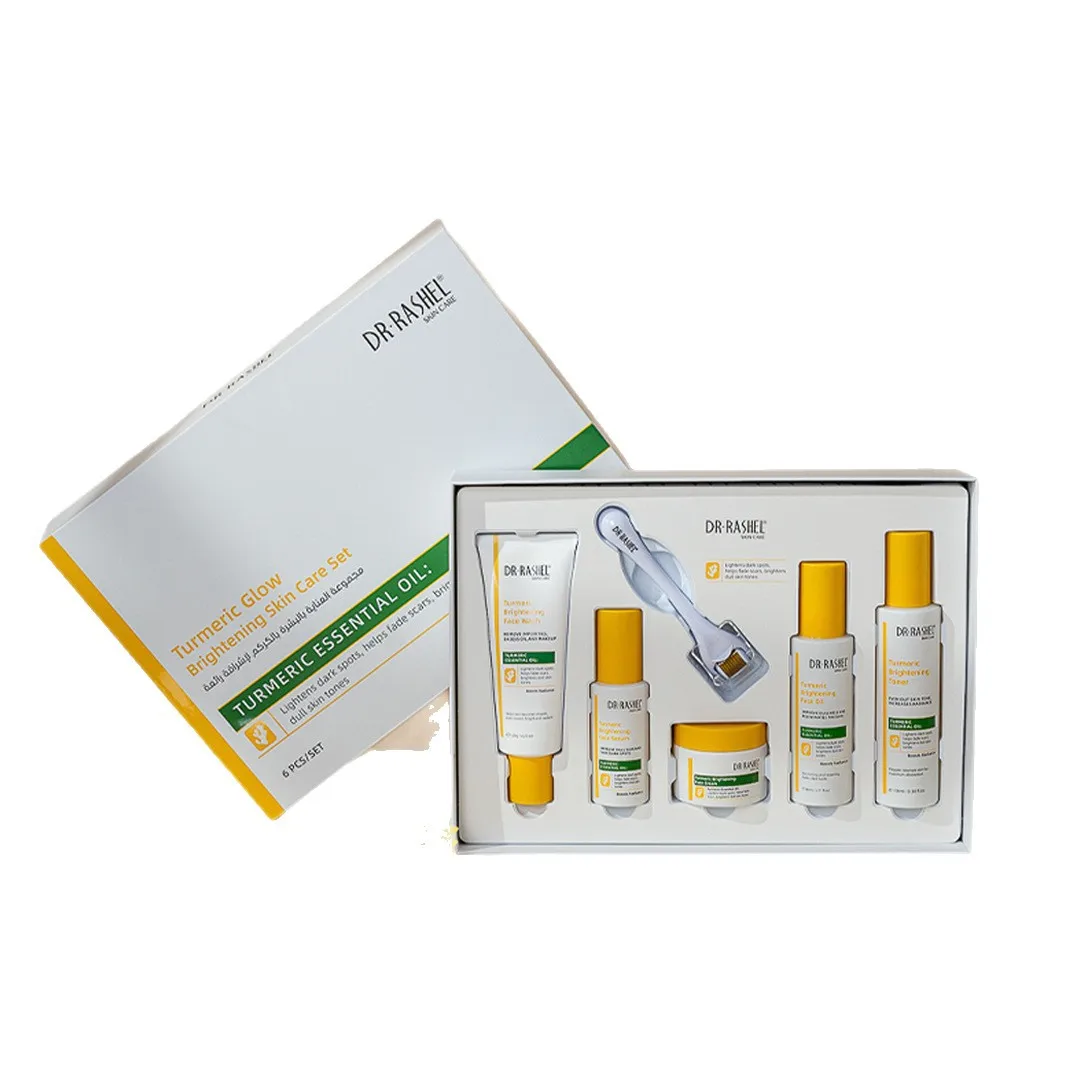 DR.RASHEL الكركم مجموعة العناية ببشرة الوجه المطهر جوهر كريم ترطيب غسول مغذي اشراق البشرة