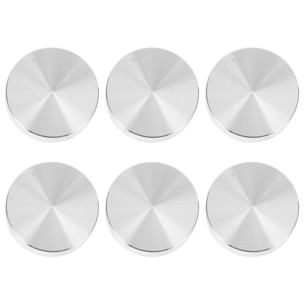 

6 Pcs Coffee Table Aluminum Cake Glass Tops Adapter for Tea Tables Circle Disc Alloy Round 200X200X080CM Silver Metal