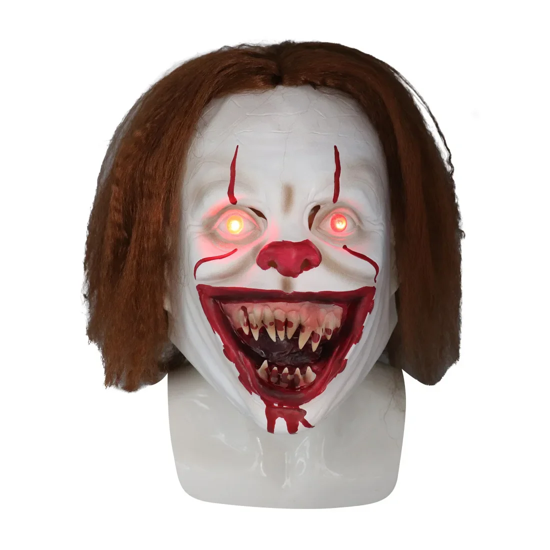 Joker 2 Latex Glow Cosplay mask Horror Halloween LED wig