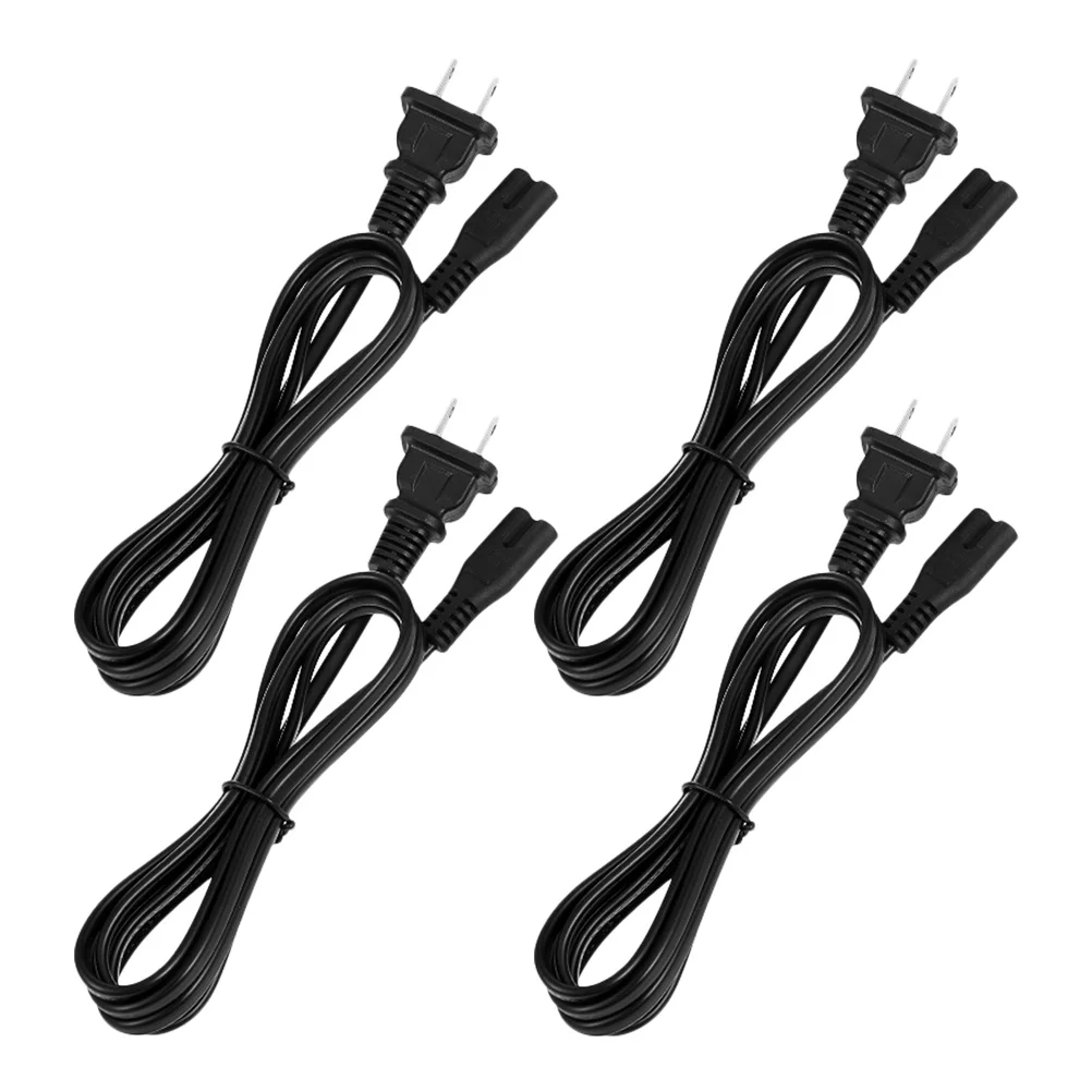 

4Pcs Power Cord 8-Shaped Design Easy Plug Unplug Long Length Stable Supply Home Appliances Power Cord