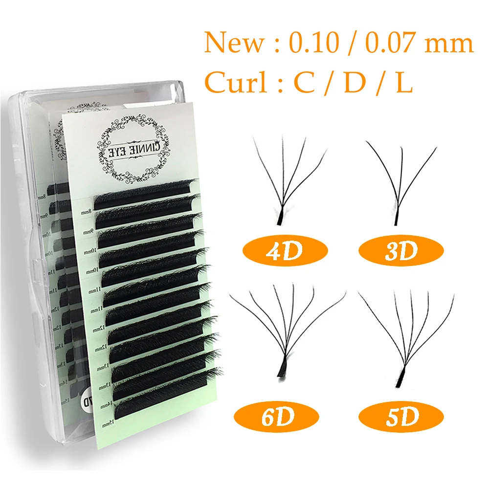 4D W 속눈썹 익스텐션 5D 3D 러시아 볼륨 W 속눈썹, 푹신한 프리메이드 팬 클로버 밍크 인조 속눈썹, 돌리 하이브리드 속눈썹