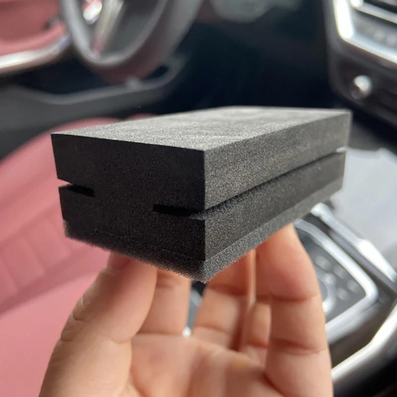 1pc portátil auto pintura de vidro nano-casaco esponja almofada preto estilo de abertura anti-queda design carro revestimento cerâmico aplicador de curativo