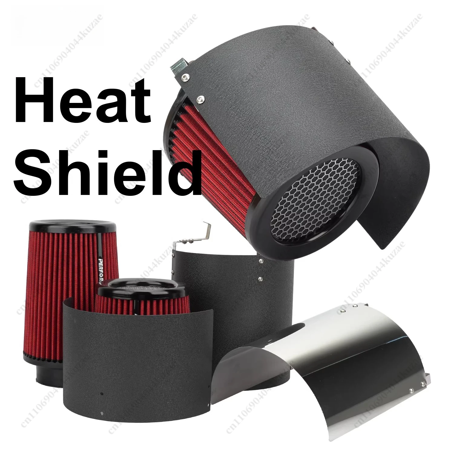 Universal Car Modified Mushroom Head Air Filter Heat Shield, Stainless Steel Adjustable Windshield Protective Cover