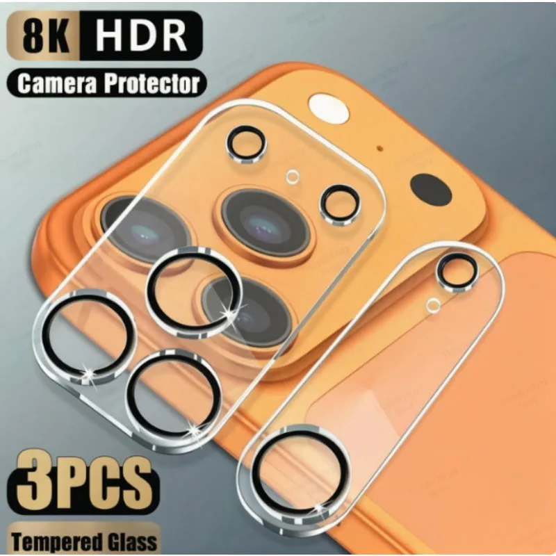 Protector de Cámara 3D (3 Piezas) para iPhone 17 Pro Max, Cristal Templado para iPhone 17 Pro 17 Air, Funda Protectora con Círculo Negro