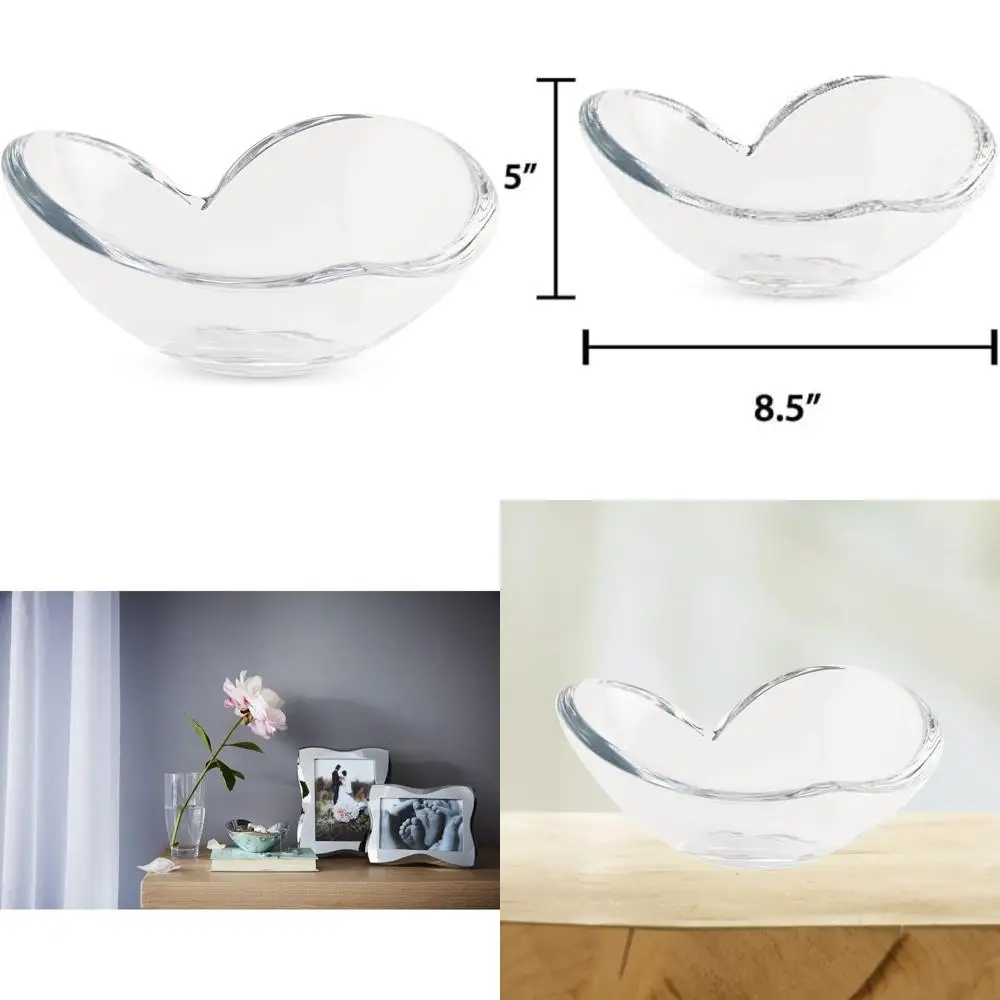 

Large Glass Heart Bowl - Serveware Collection for Love, Anniversary Gifts, and Mother's Day Celebrations