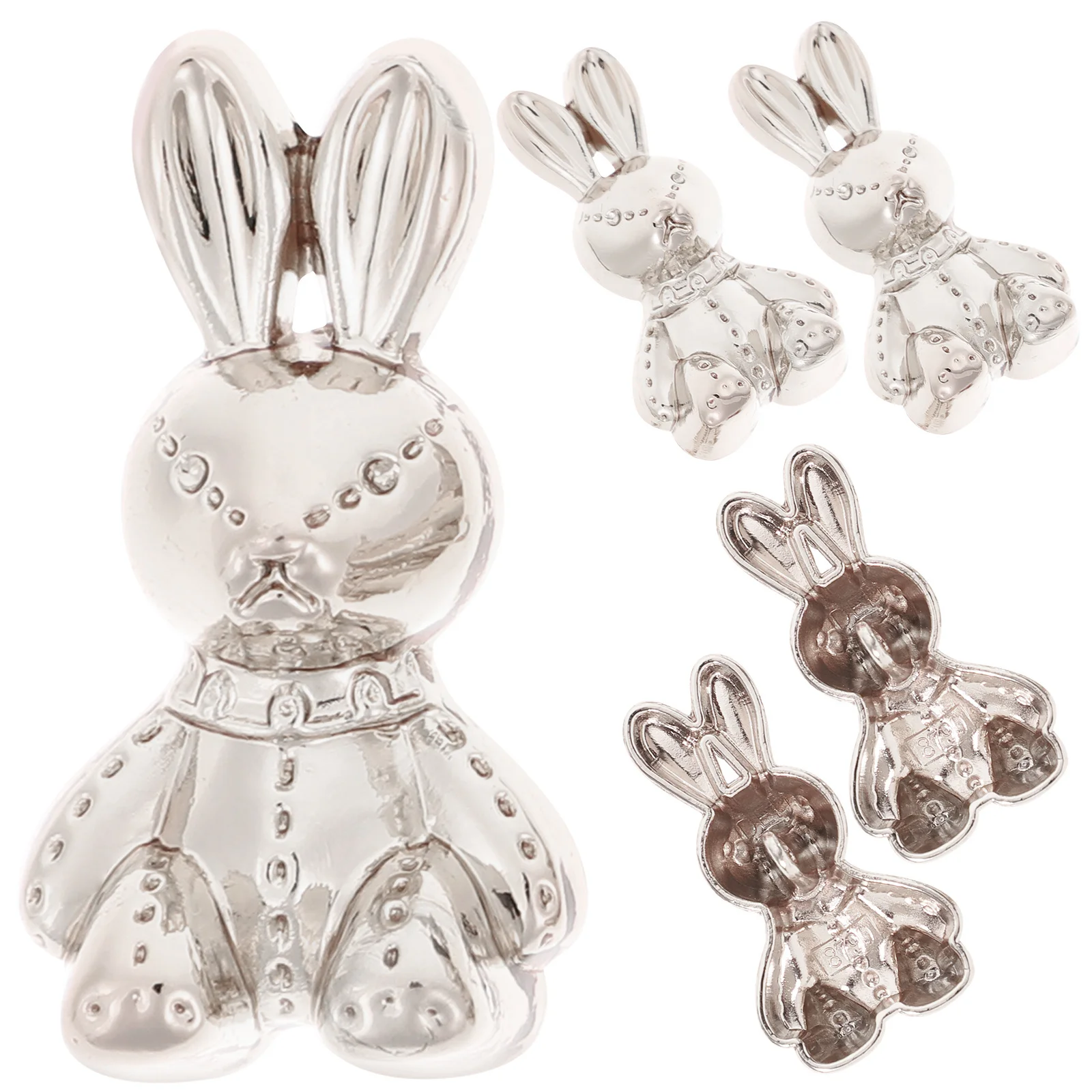 

5Pcs Rabbit Shaped Retro Buttons Alloy Clothing Buttons Vintage Bunny Style Clothes Sewing DIY Alloy Button DIY Craft Supplies