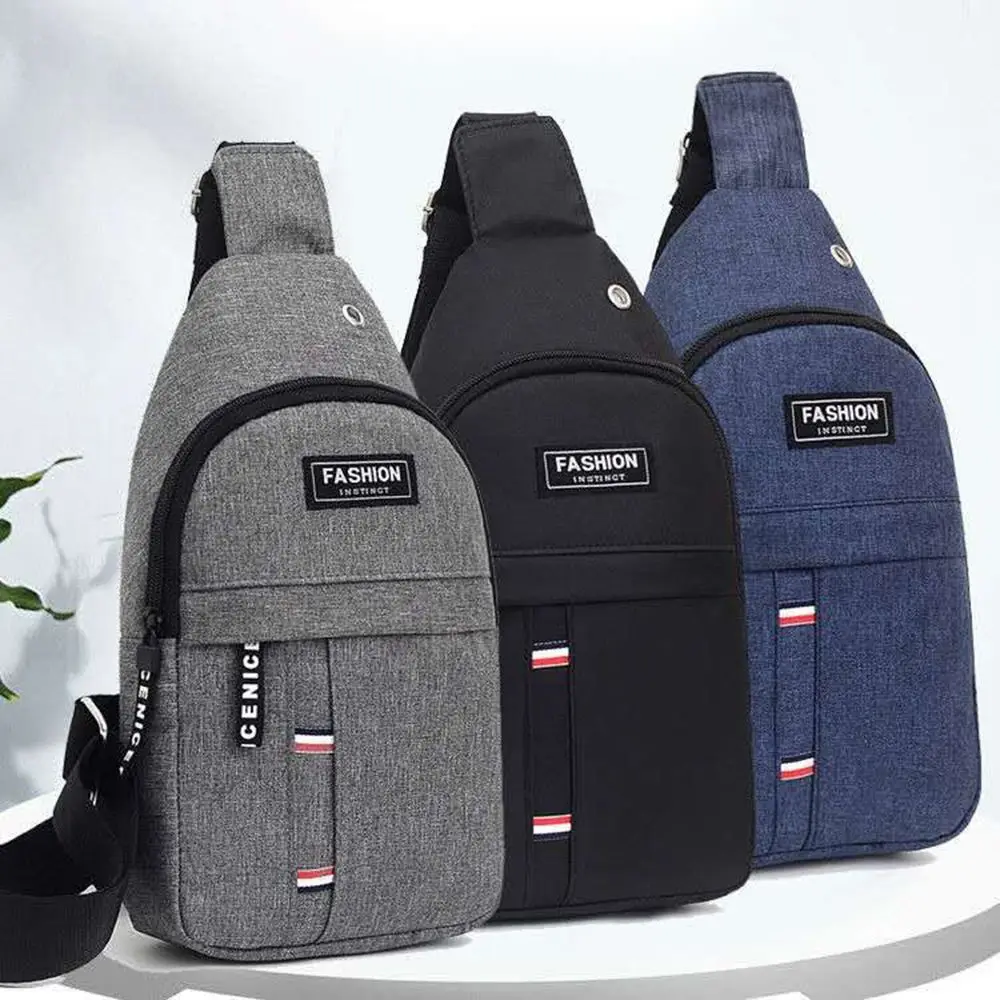 1PC Men's Chest Bag New Fashion Korean-Style Casual Sports Water-Proof Shoulder Crossbody Bag Cross Body Chest Bag For Men