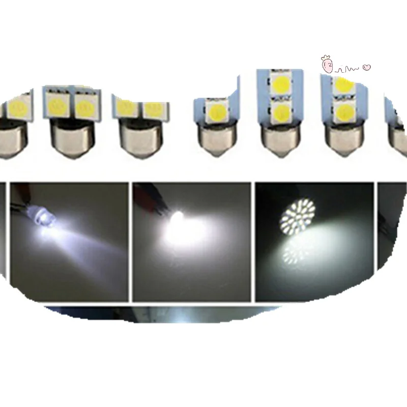 

28 шт. T10 W5W светодиодный набор ламп для внутреннего освещения автомобиля для купольной карты, номерного знака, багажника, парковочной лампы