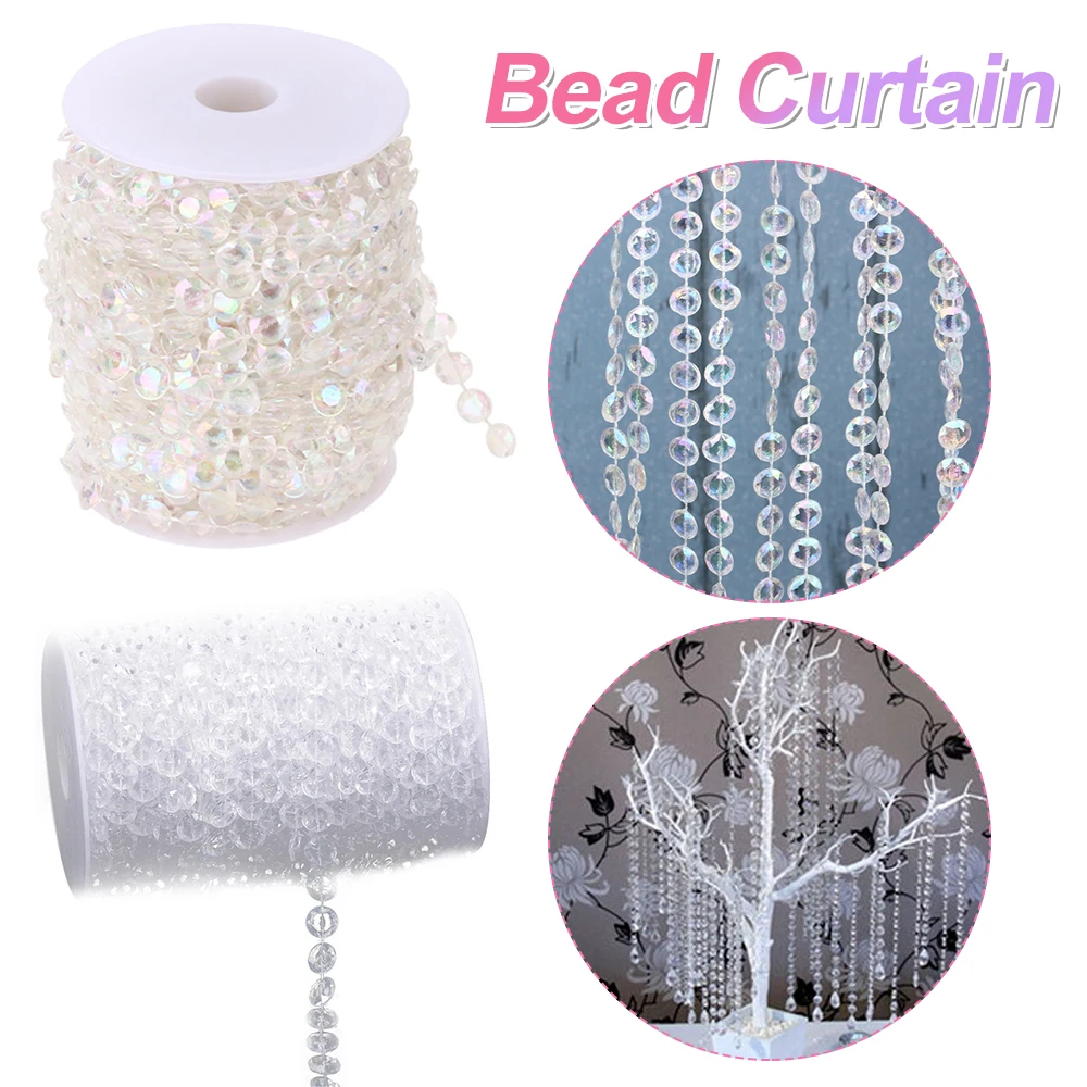 5-30M Crystal Beads Roll Acrylic Beads Roll Crystal Garland Beads Curtain Wedding Decoration DIY Party Decoration Home Ornaments