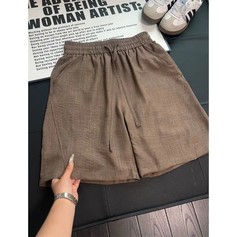 

Men's New Chinese Style Casual Shorts Loose Elastic Waist Linen Texture Five-Point Pants