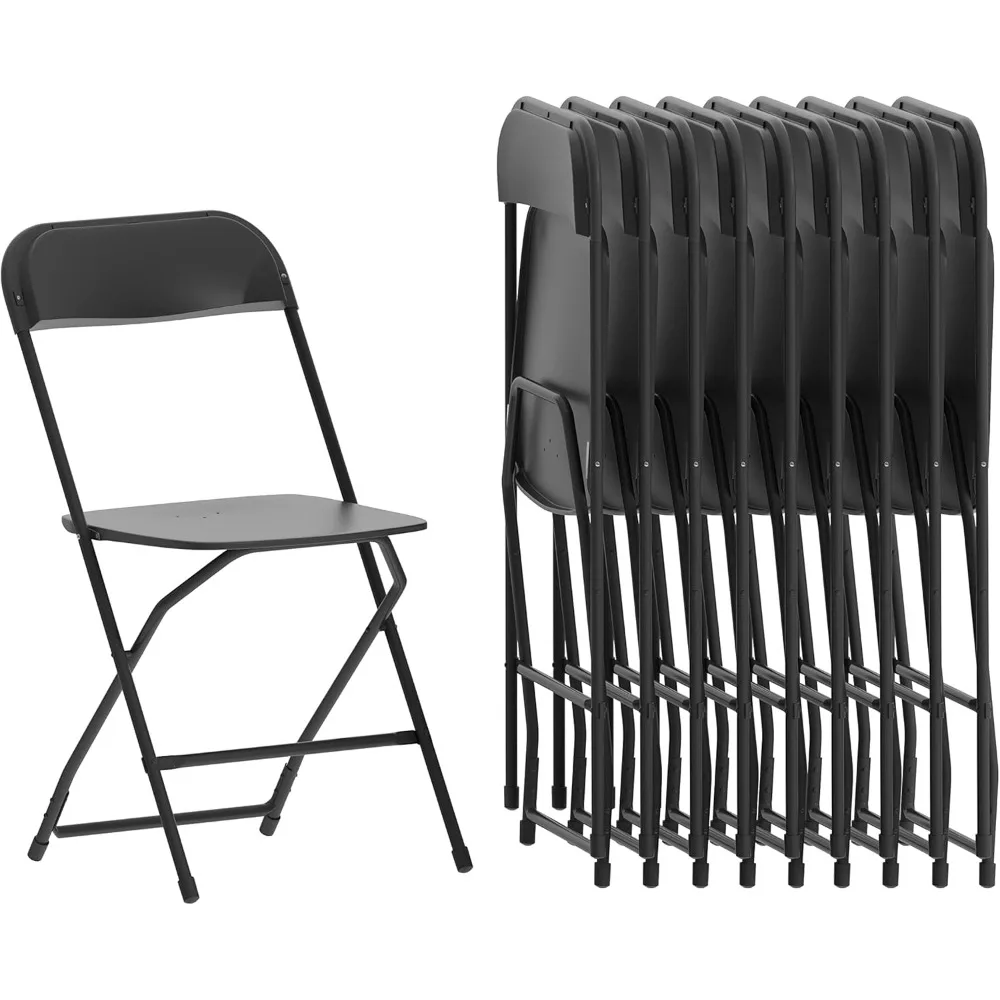 

Hercules Series Plastic Folding Chair - Black - 10 Pack 650LB Weight Capacity Comfortable Event Chair-Lightweight Folding Chair