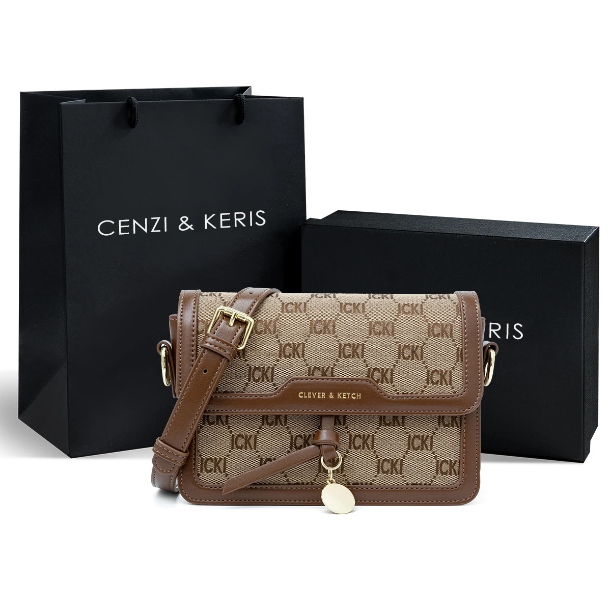 

Fashionable CenziKeris Women's Shoulder Bag Gift Box Set 2025 New Style Elegant Small Square Crossbody Bag British Style