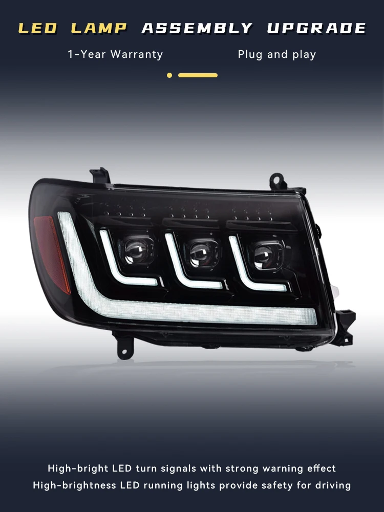 

Стайлинг автомобиля для Toyota Land Cruiser LC100 FJ100 4700, передний фонарь DRL, светодиодный объектив 1998-2007, аксессуары для фар, транспортные средства