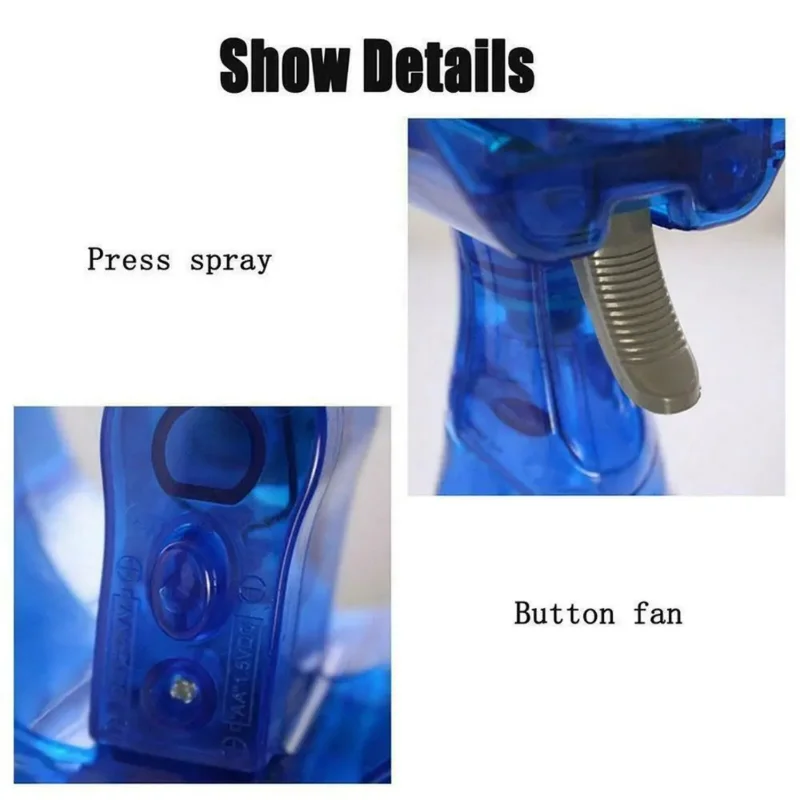 1PC ポータブル水スプレーファンハンドヘルドバッテリー電源ミニ水スプレー加湿器冷却デスクエアミスト