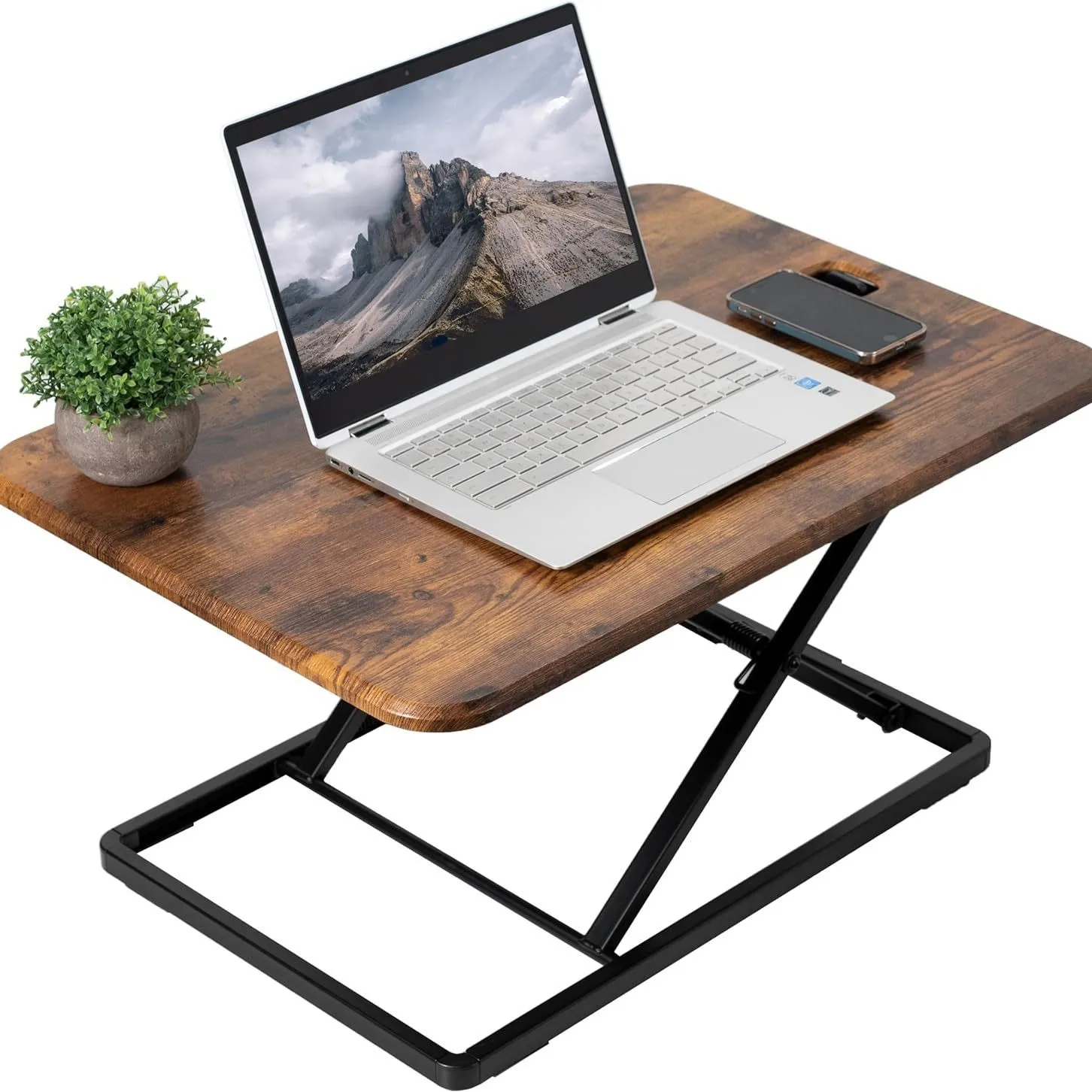 Ultra-thin single top height adjustable vertical universal desk riser placement monitor notebook table