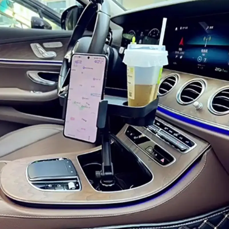 Car Tray Table With Phone Holder Car Coffee Table Expander Tray Phone Holders Detachable Drink Food Tray Table With 360Rotation