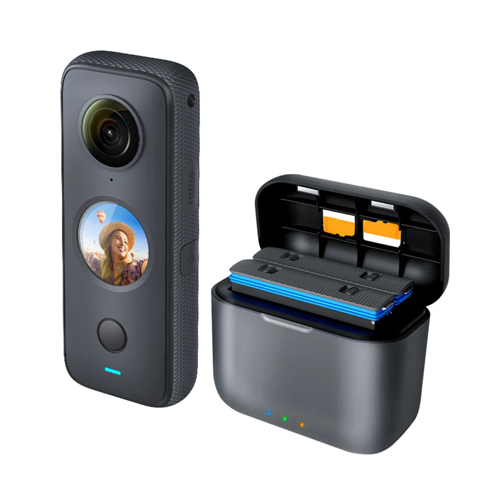 Чехол для быстрой зарядки USB Type C, портативное зарядное устройство для хранения аккумуляторов, мини-легкие аксессуары для аккумулятора Insta360 One X2