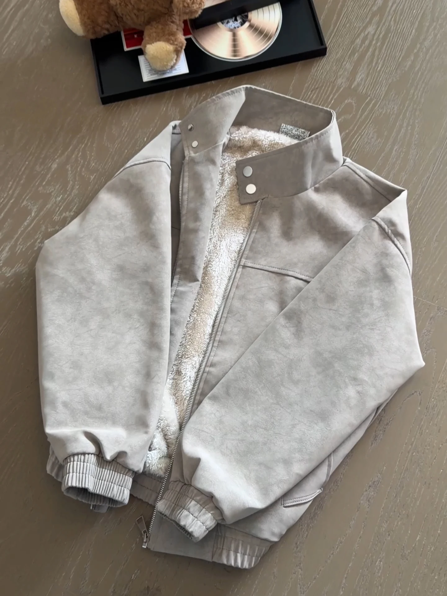 

Retro American Dyed ort Jaet Thiened Cotton Coat Men's Autumn Winter Fce Lined Motorcycle Stand Collar Baseball Vest