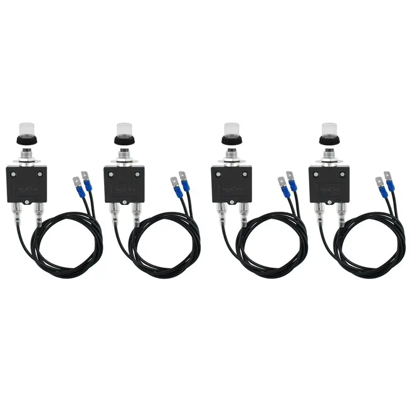 Y17A 4X 3 AMP & 5 AMP Push Button Manual Reset Circuit Breaker,Auto Trip Thermal Circuit Breaker 18AWG Wires And Cap
