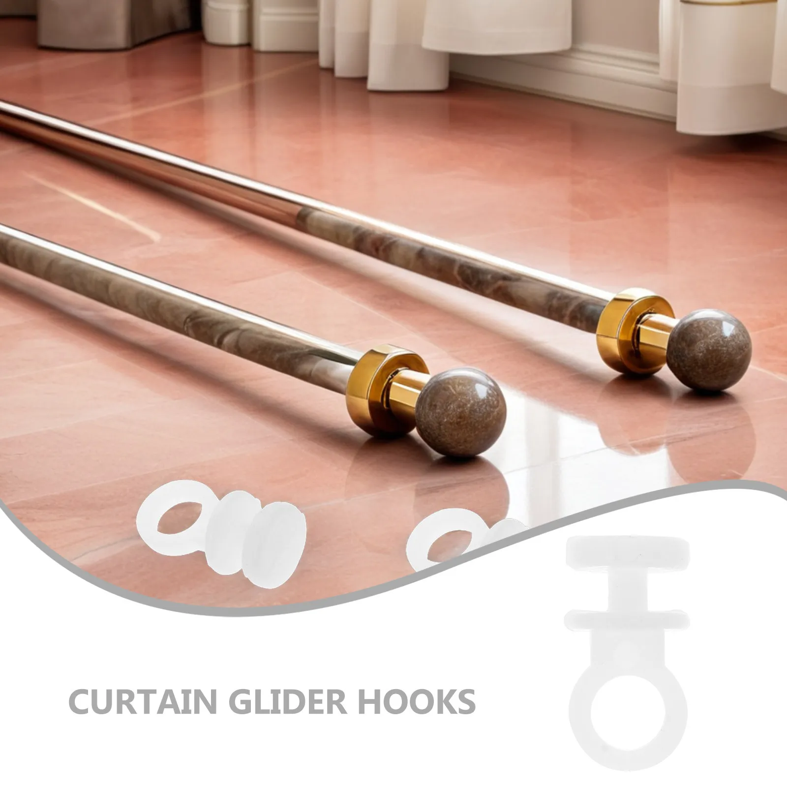 150Pcs Curtain Track Gliders Hooks Universal Plastic Rail Sliders Smooth Drapery Rail Sliding Clips Window Curtain Holder Fixers
