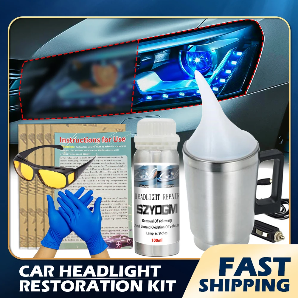 Auto-Scheinwerfer-Restaurierungsset, Autozubehör, Scheinwerfer-Reparatur- und Polier-Set, Scheinwerfer-Anti-Kratz-Detailing-Reinigungs- und Wartungsset, Scheinwerfer-Vorbereitungsset, 100 ml, Auto-Scheinwerfer-Kratzer, Vergilbung, Verwackelung, Reparatur, Polier- und Restaurierungsset – Detail 1