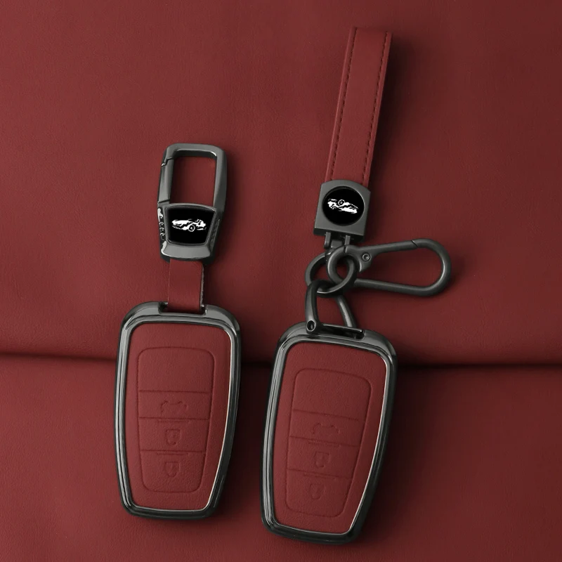 سبائك الزنك الجلود حافظة مفاتيح السيارة لتويوتا CHR كامري كورولا RAV4 هايلاندر C-HR بريوس لاند كروزر برادو المفاتيح الملحقات #1