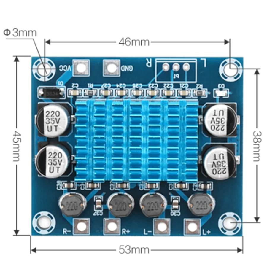 TPA3110 XH-A232 Audio Amplifier Board 30W+30W 2.0 Channel Digital Stereo Audio Power Amplifier Board DC 8-26V 3A For TV Speaker