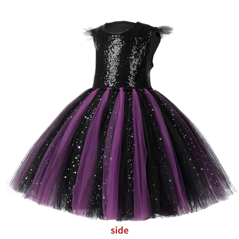 New Girls Halloween Witch Tutu Dress Handmade Carnival Costume for Children Party Prom Dresses Kids Photo Clothes Fancy Dress