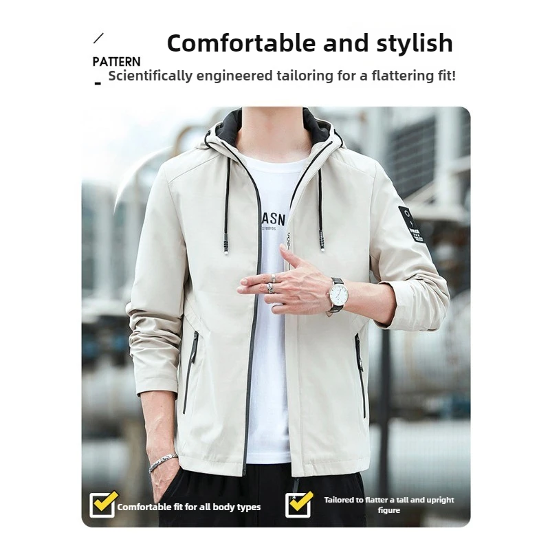 Men's Outdoor Sports Fitness Windproof Breathable Tennis Suit for Spring Autumn Leisure Trend Versatile Submachine Jacket