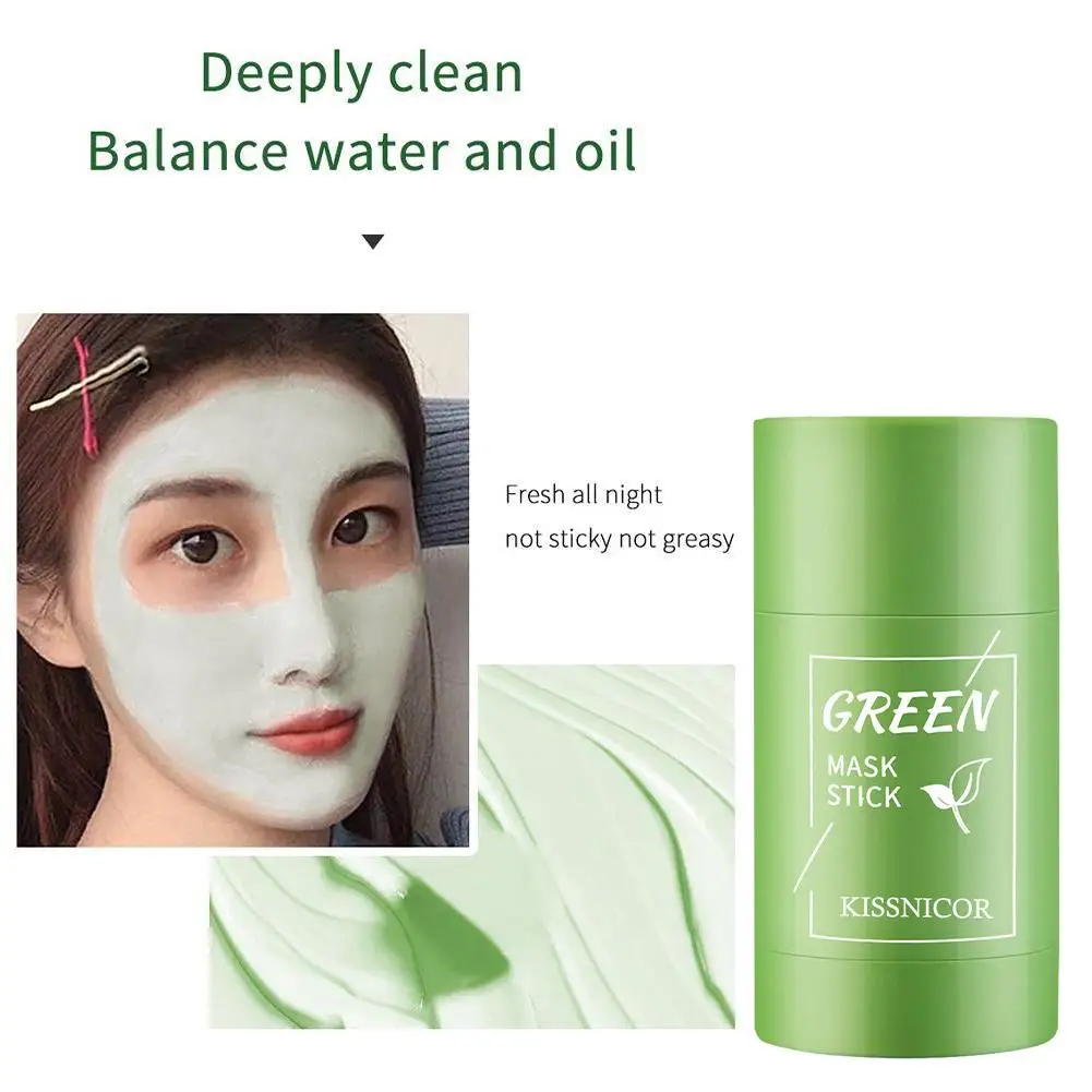 Face Clean Mask Green Tea Cleansing Stick Mask Smear Shrink Blackhead Pores Film Mask Cleansing 40g Moisturizing Deep Acne K0I8