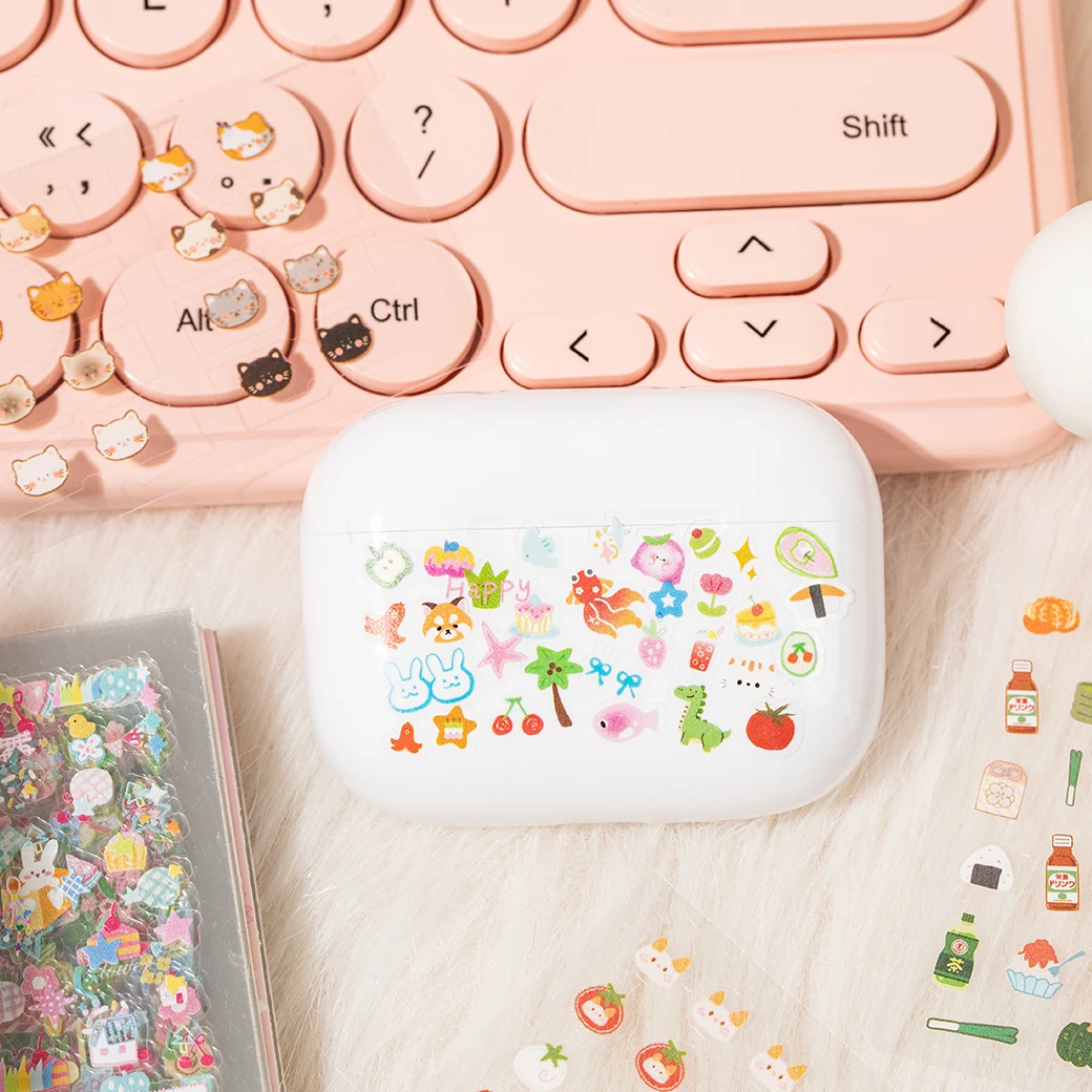 30sheets Kawaii Mini Cartoon Sticker Book DIY Diary Album Scrapbook Creative Collage Material Cute Children Stationery Stickers