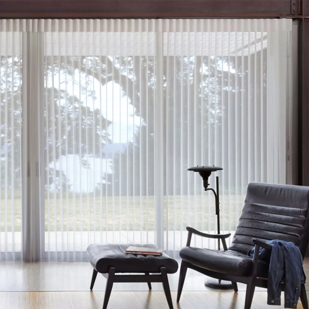 Home decor smart  electric vertical venetian blinds office living room semi-shading sunshade vertical window blind curtain