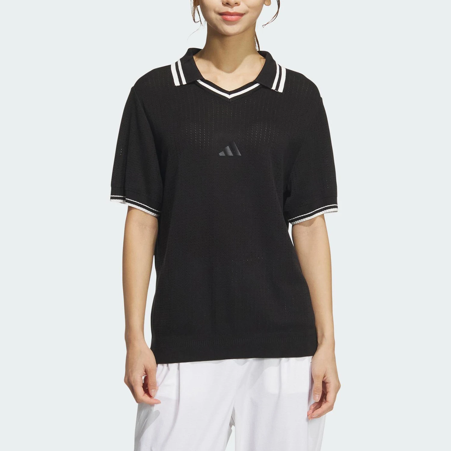 

Adidas genuine Summer New Women's Golf Turn-Down Collar Polo Shirt JG1379