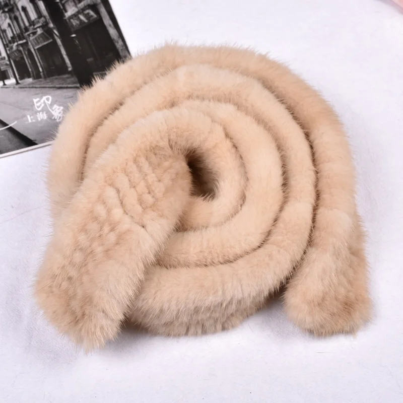 Genuine Mink Hand Woven Belt for Women for Coat Windbreak, Knitted Fur Waist Chain Belt, Solid Color, Casual and Fashion