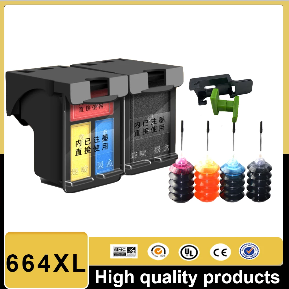 Cartucho de Tinta Vilaxh 664XL Compatible con Impresoras HP 664 HP664 XL Deskjet 1115 2135 3635 2138 3636 3638 4535 4536 4538 4675