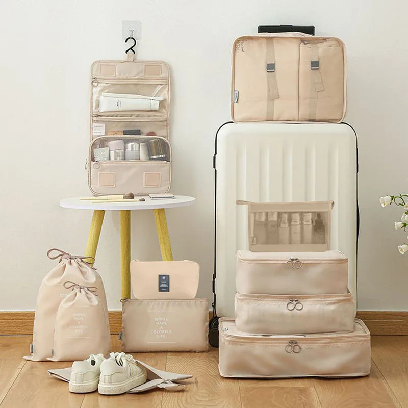 11PCS/Set Travel Storage Bags Luggage Suitcase Clothes Packing Cubes Cases Toilet wash Bag Clothes Shoes Underwear Packaging Bag