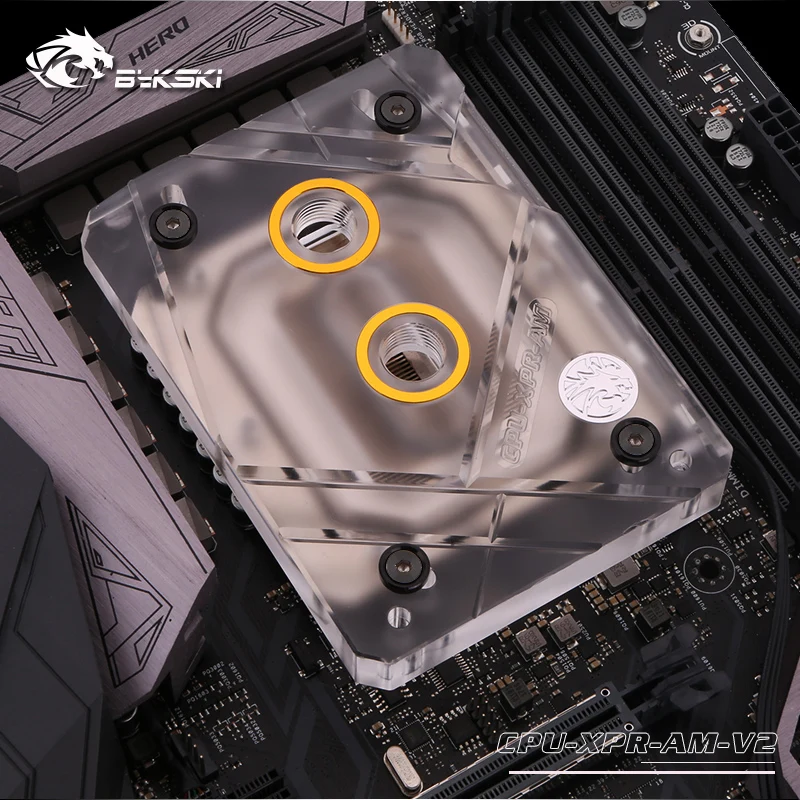 Bykski CPU Block Use for AMD Ryzen 3/5/7 ThreadRipper 1950X / X570 AM2/AM3/AM4/AM5/TR4 FM Water Cooling Radiator /RGB Light AURA