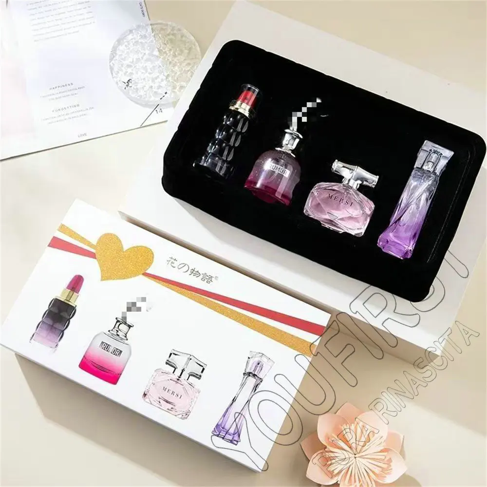 Classic Brand Perfume Women Eau de Parfums Dames 90ml Feminino Perfumes De Mujer Originales Gift Box 4Pcs Set Floral Scent Spray