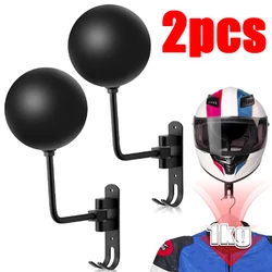 Motorcycle Helmet Rack Wall Mount with Hooks 180° Rotation Metal Bicycle Helmet Display Hanger Stand for Coats Caps Rugby Helmet