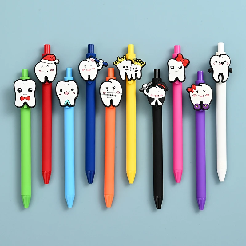 Creative Nurse Doctor Pressing Gel Pens Fashion Simple Smooth Writing Pen Cute Cartoon Tooth Neutral Pens Hospital Supplies